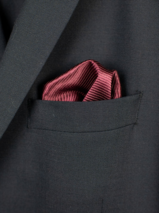 Heritage House Pocket Square 34760PS - Tonal Stripe - Burgundy