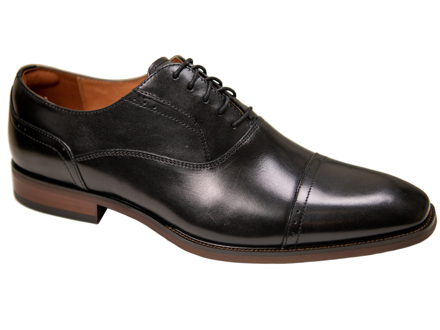 Florsheim 31208  Leather Young Men's Shoe - Cap Toe Oxford - Black