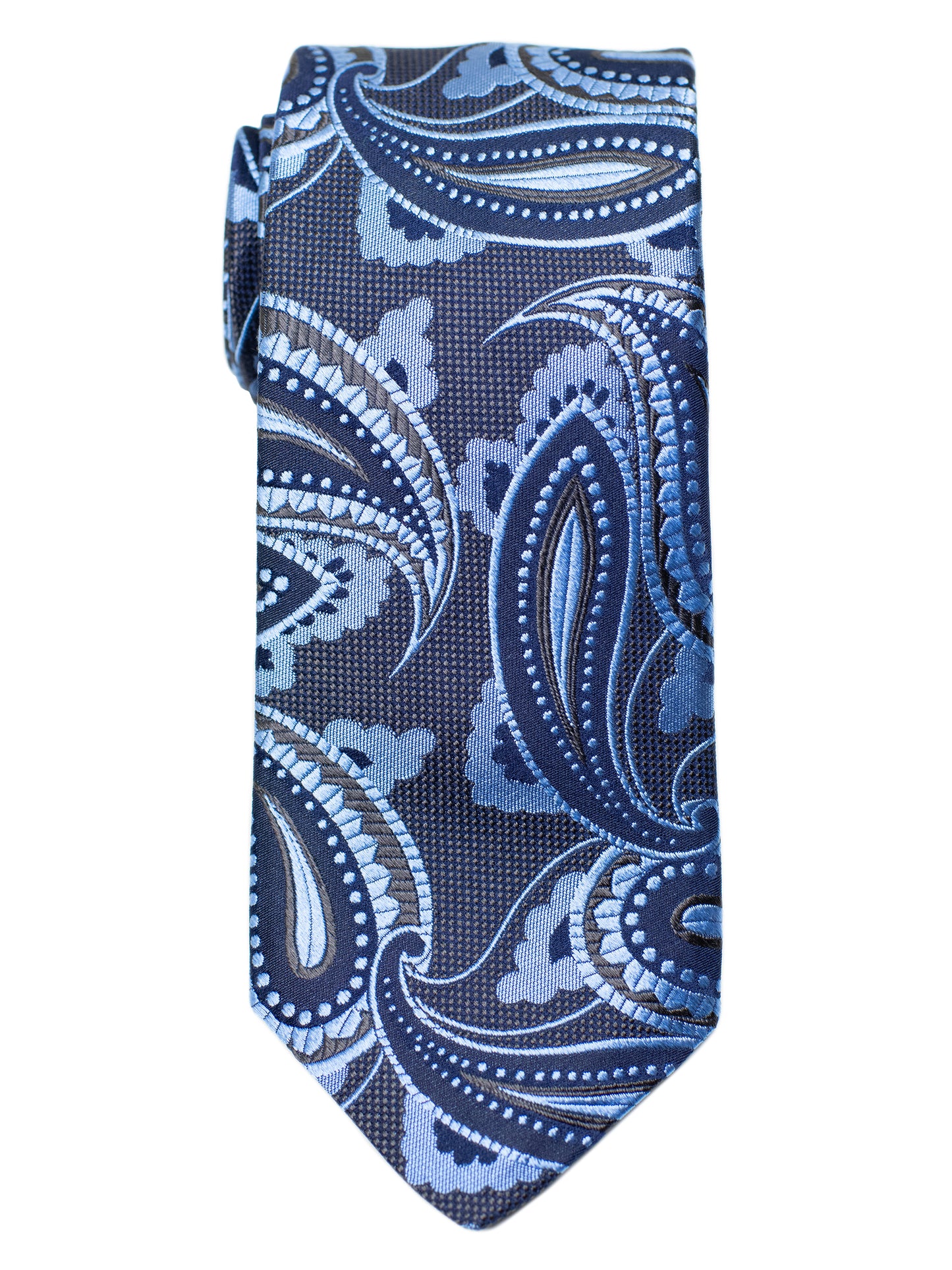 Dion 31234 Boy's Tie- Paisley - Navy/Sky