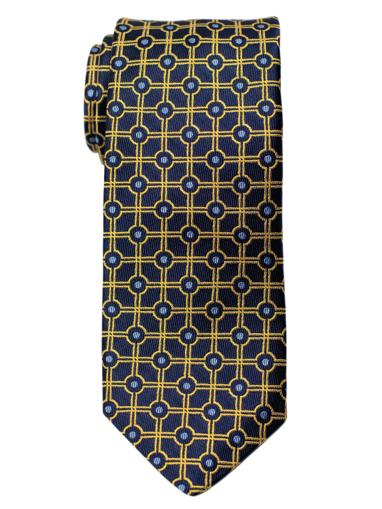 Dion 31250 Boy's Tie- Neat- Navy/Gold/Sky