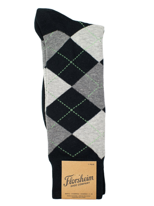 Florsheim 31713 Mens' Socks- Argyle - Black