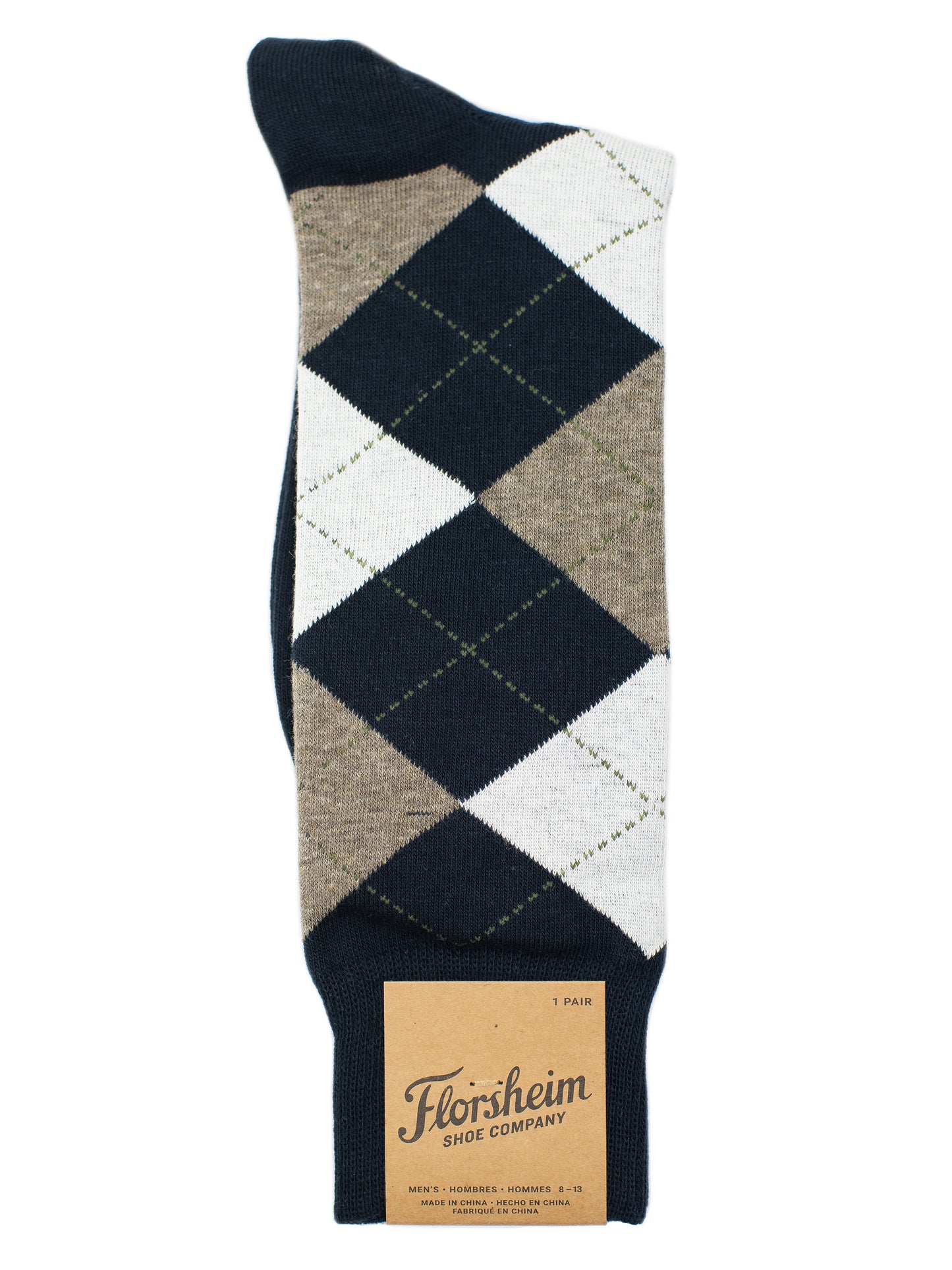 Florsheim 31714 Mens' Socks- Argyle - Navy/Brown