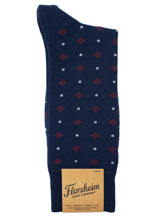 Florsheim 31721 Mens' Socks- Dobby - Dark Blue