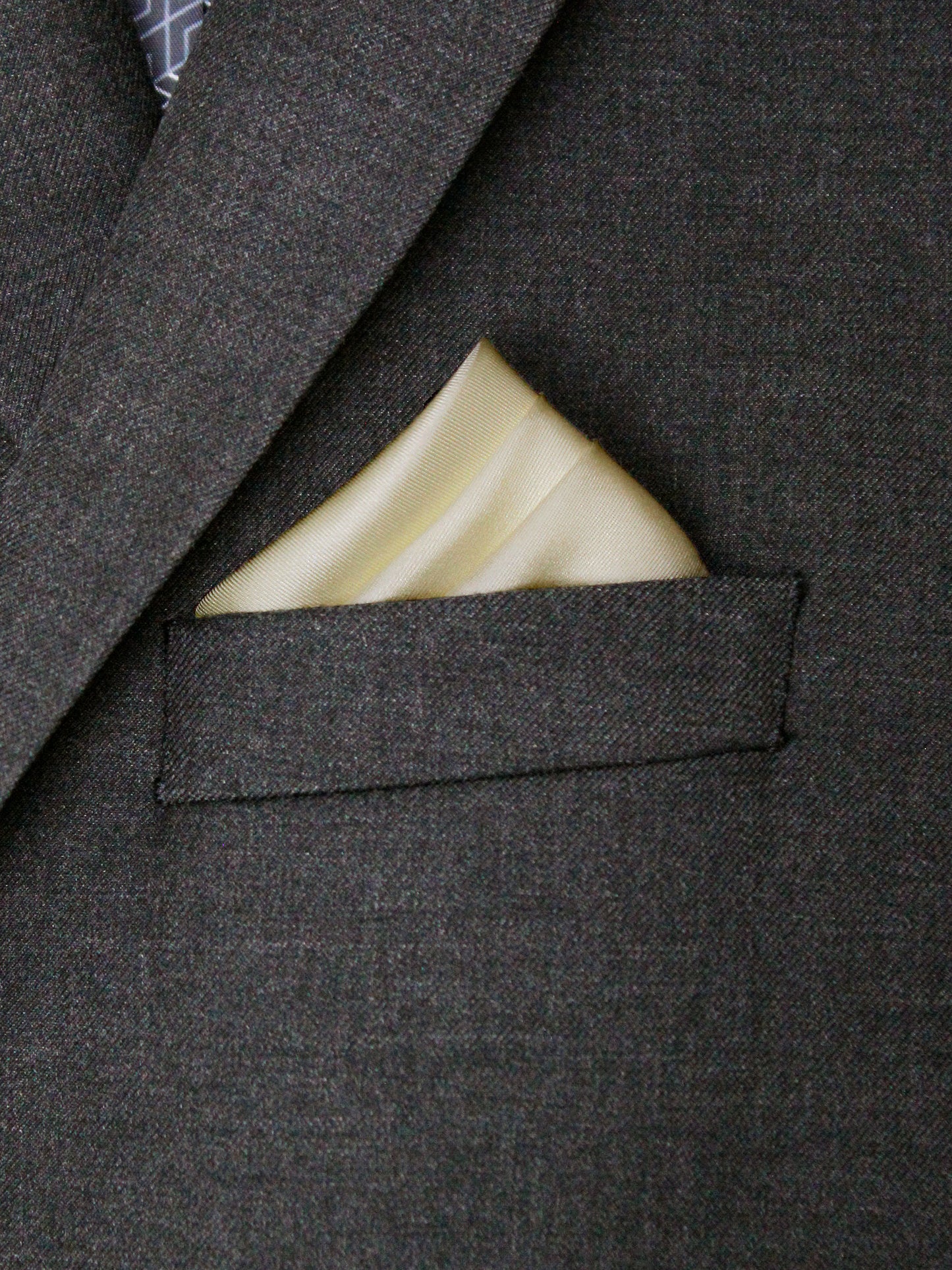 Boy's Pocket Square 32034 Solid - Creme