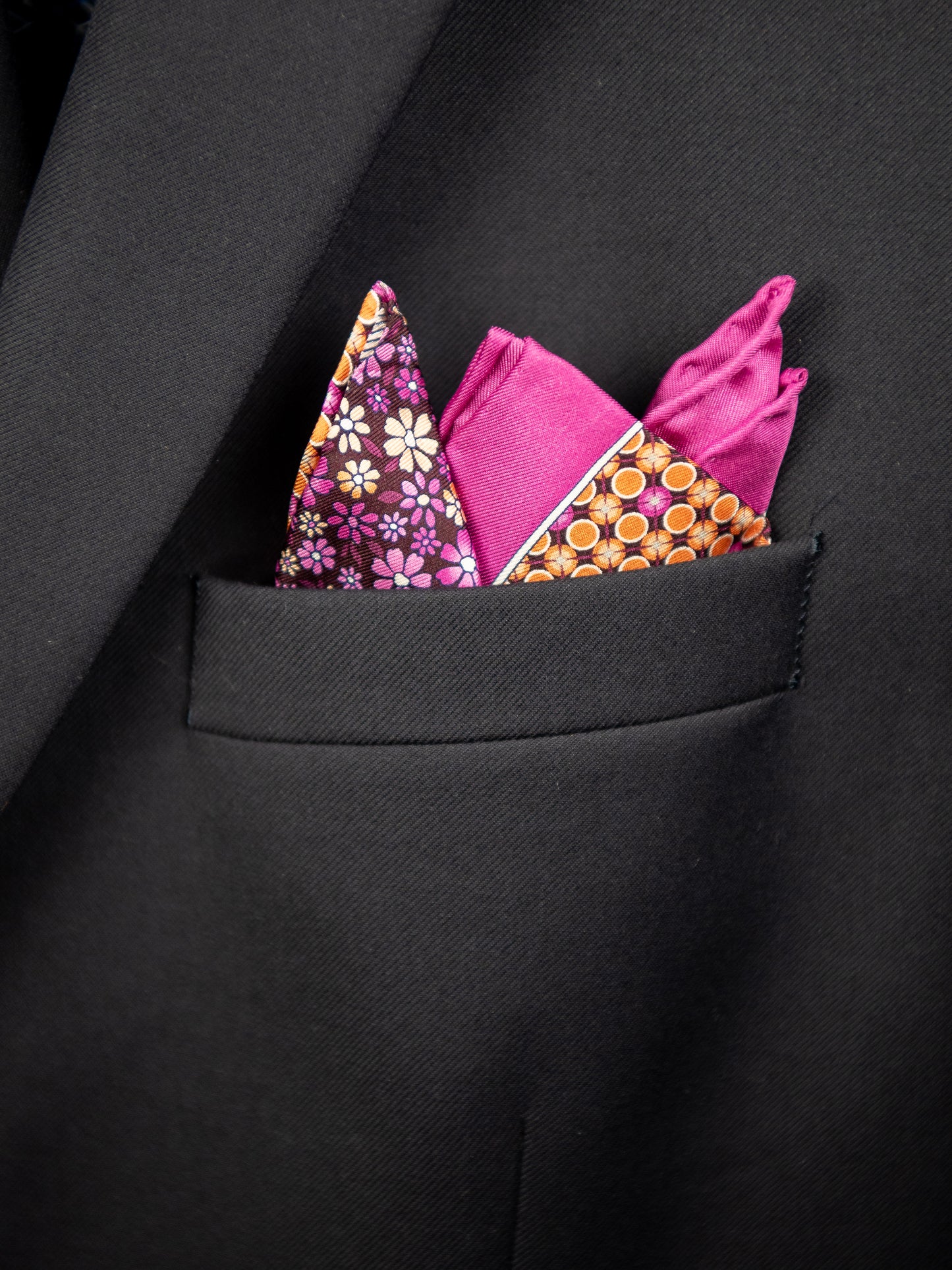 Heritage House Pocket Square 32720 - Floral - Purple/Pink