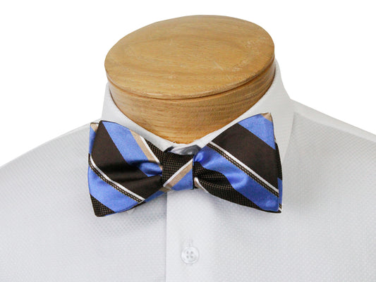 ScottyZ 33015 Young Men's Bow Tie - Stripe - Blue/Brown