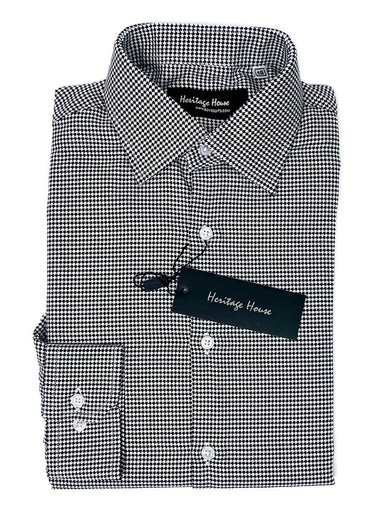 Heritage House 33319 Boy's Dress Shirt - Houndstooth - Black