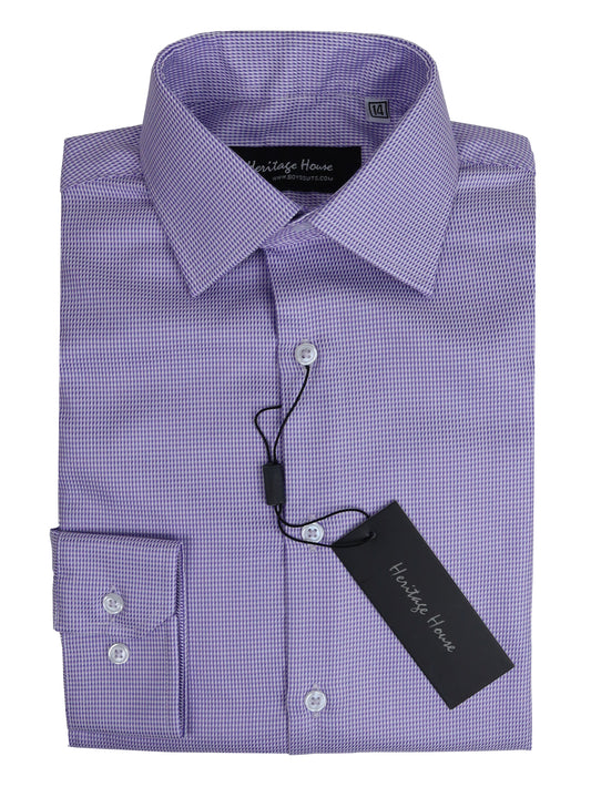 Heritage House 33343 Boy's Dress Shirt - Houndstooth - Lavender