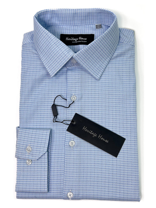 Heritage House 33375 Boy's Dress Shirt - Geometric - Sky Blue