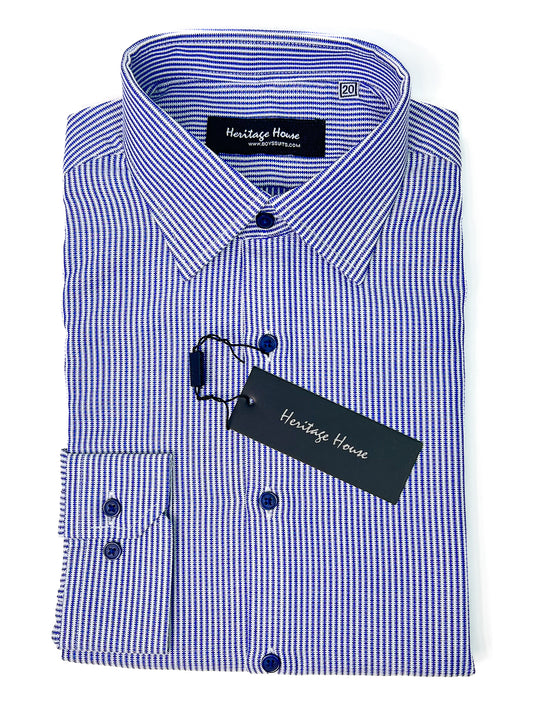 Heritage House 33412 Boy's Dress Shirt - Stripe - Navy