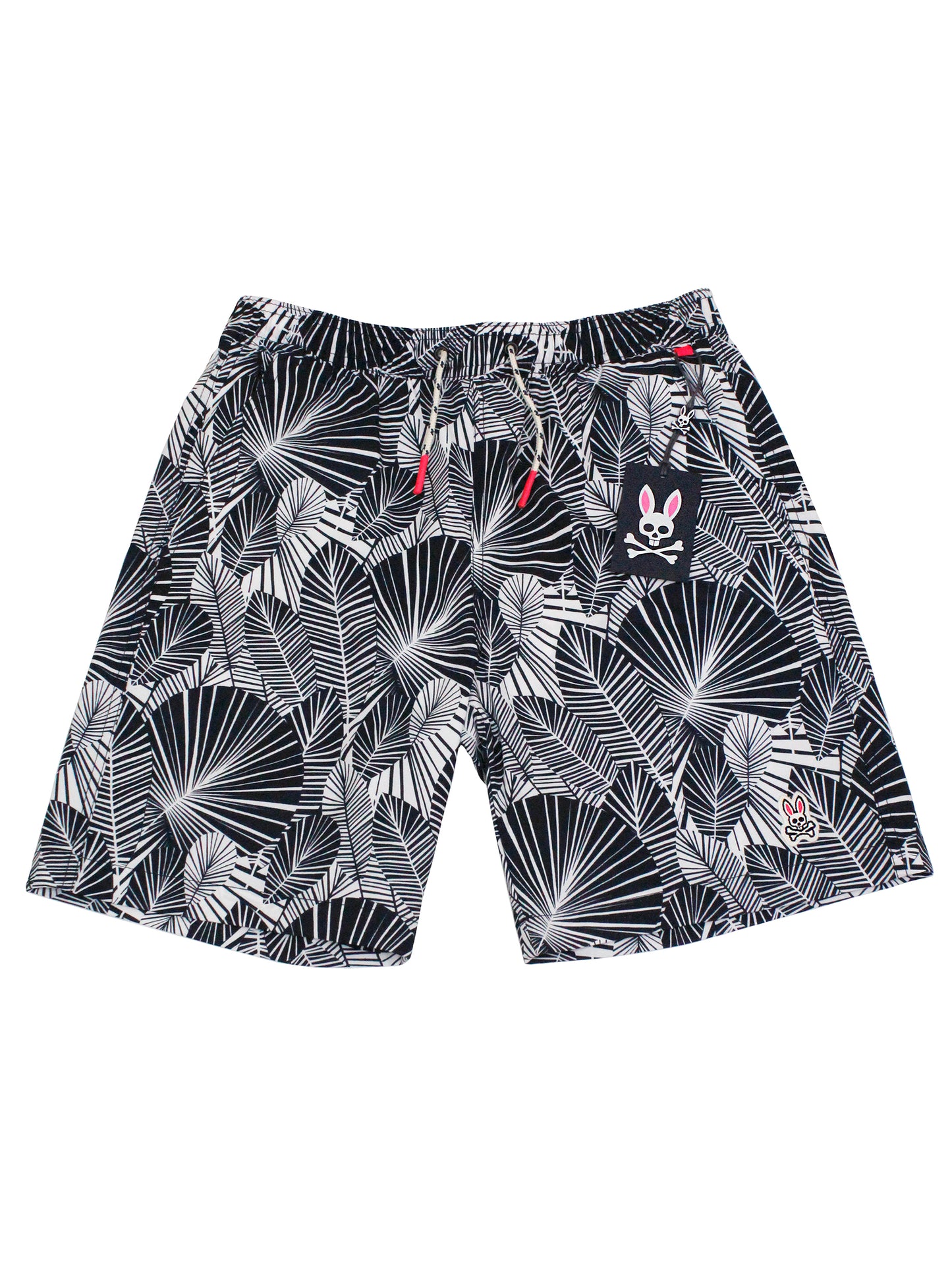 Psycho Bunny 33976 Boy's Swim Trunks - Black/White