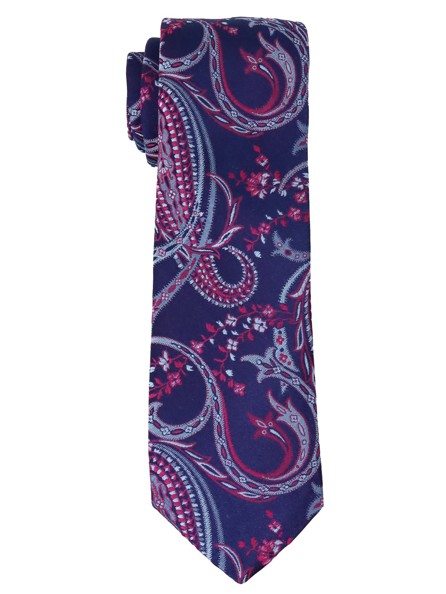 Dion  Boy's Tie 34009 - Paisley - Purple/Grey