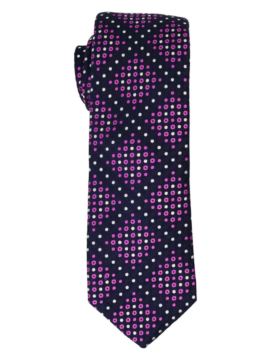 Dion  Boy's Tie 34031 - Neat - Navy/Pink