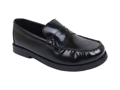 Florsheim 34585 Boy's Moc Toe-Penny Loafer- Black