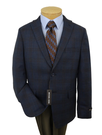 Michael Kors 34690 Boy's Sport Coat - Plaid - Navy/Brown