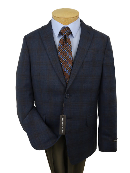 Michael Kors 34690 Boy's Sport Coat - Plaid - Navy/Brown