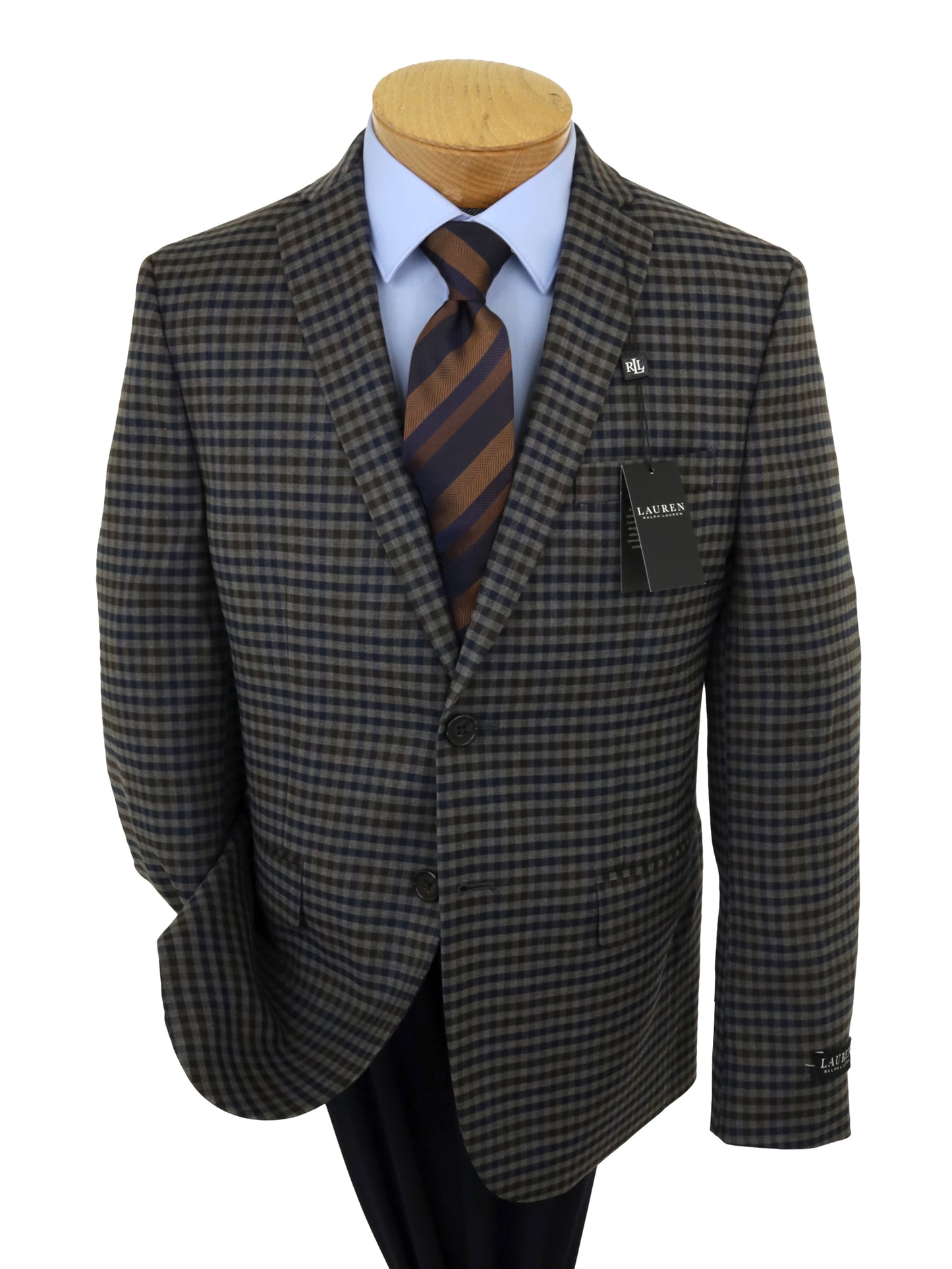 Lauren Ralph Lauren Boy's Sport Coat 34832 Brown/Navy Check