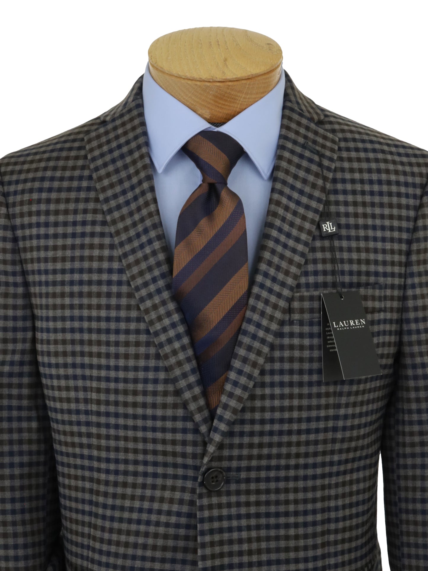 Lauren Ralph Lauren Boy's Sport Coat 34832 Brown/Navy Check