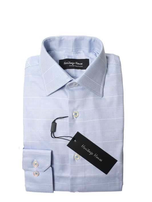 Heritage House 35004 Boy's Dress Shirt - Plaid - Sky Blue