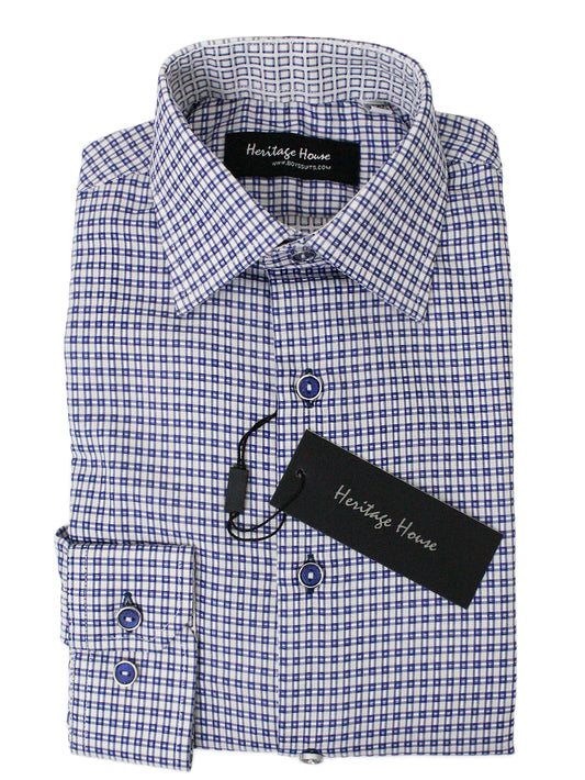 Heritage House 35018 Boy's Dress Shirt - Check - Blue/White