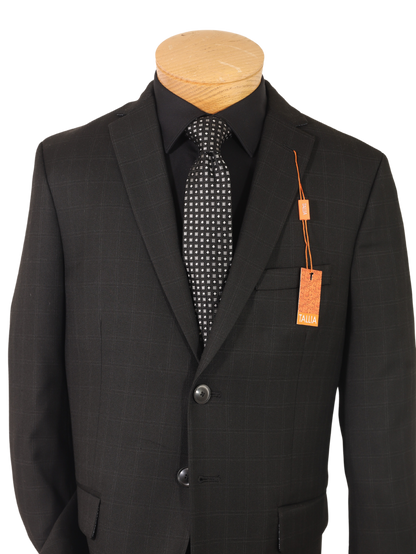 Tallia 35153  Boy's Suit - Skinny Fit - Windowpane - Black