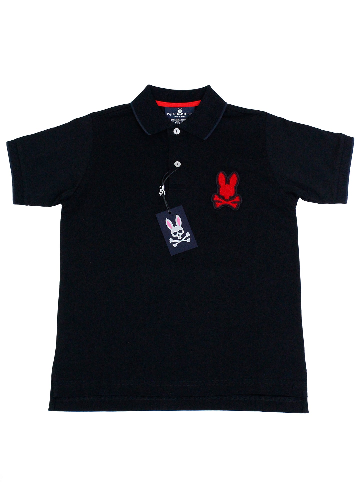 Psycho Bunny 35179 Boy's Short Sleeve Polo - Black