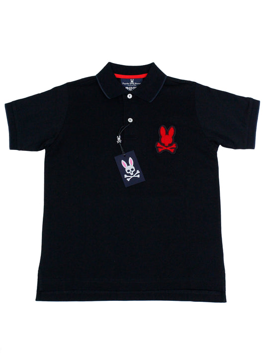 Psycho Bunny 35179 Boy's Short Sleeve Polo - Black