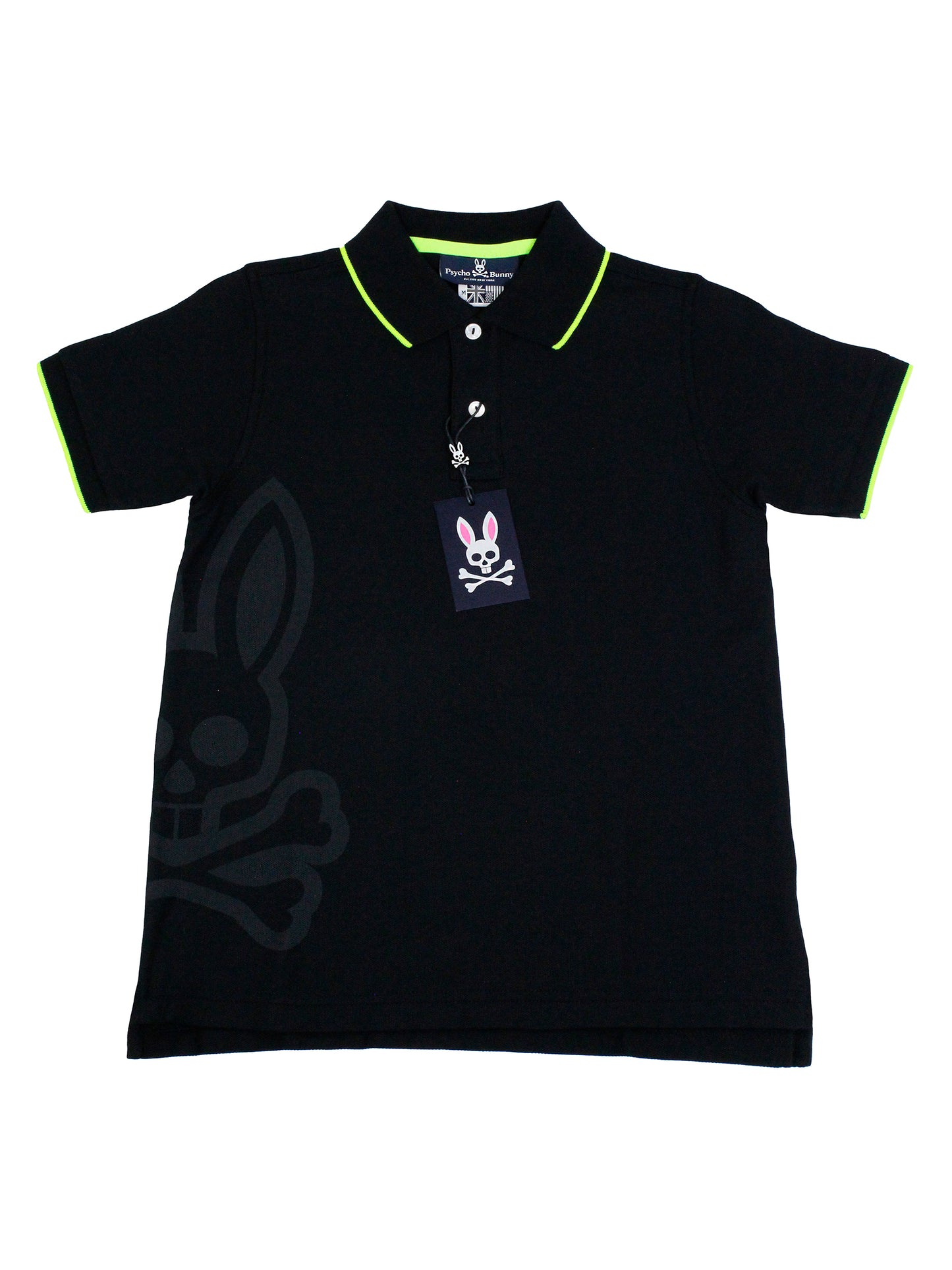 Psycho Bunny 35183 Boy's Short Sleeve Polo - Black