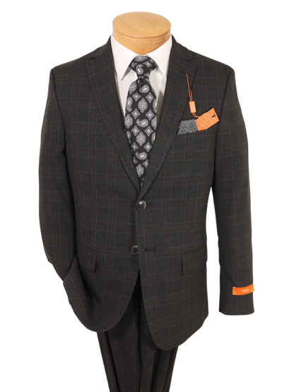 Tallia 35221  Boy's Suit - Skinny Fit - Windowpane - Charcoal