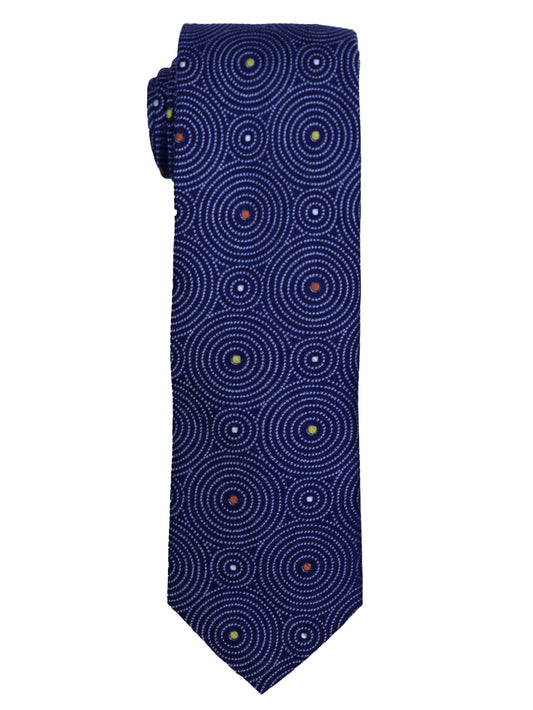 Dion  Boy's Tie 35258 - Dot Medallion - Navy/Sky