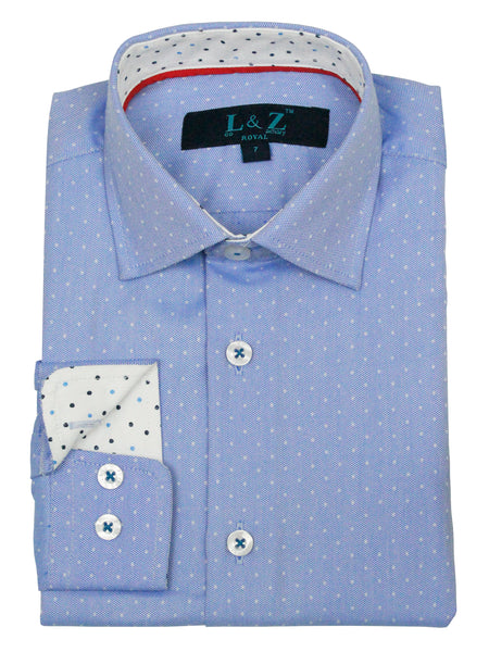 Leo & Zachary 35642 Boy's Dress Shirt - Dots - Azul - Heritage House ...