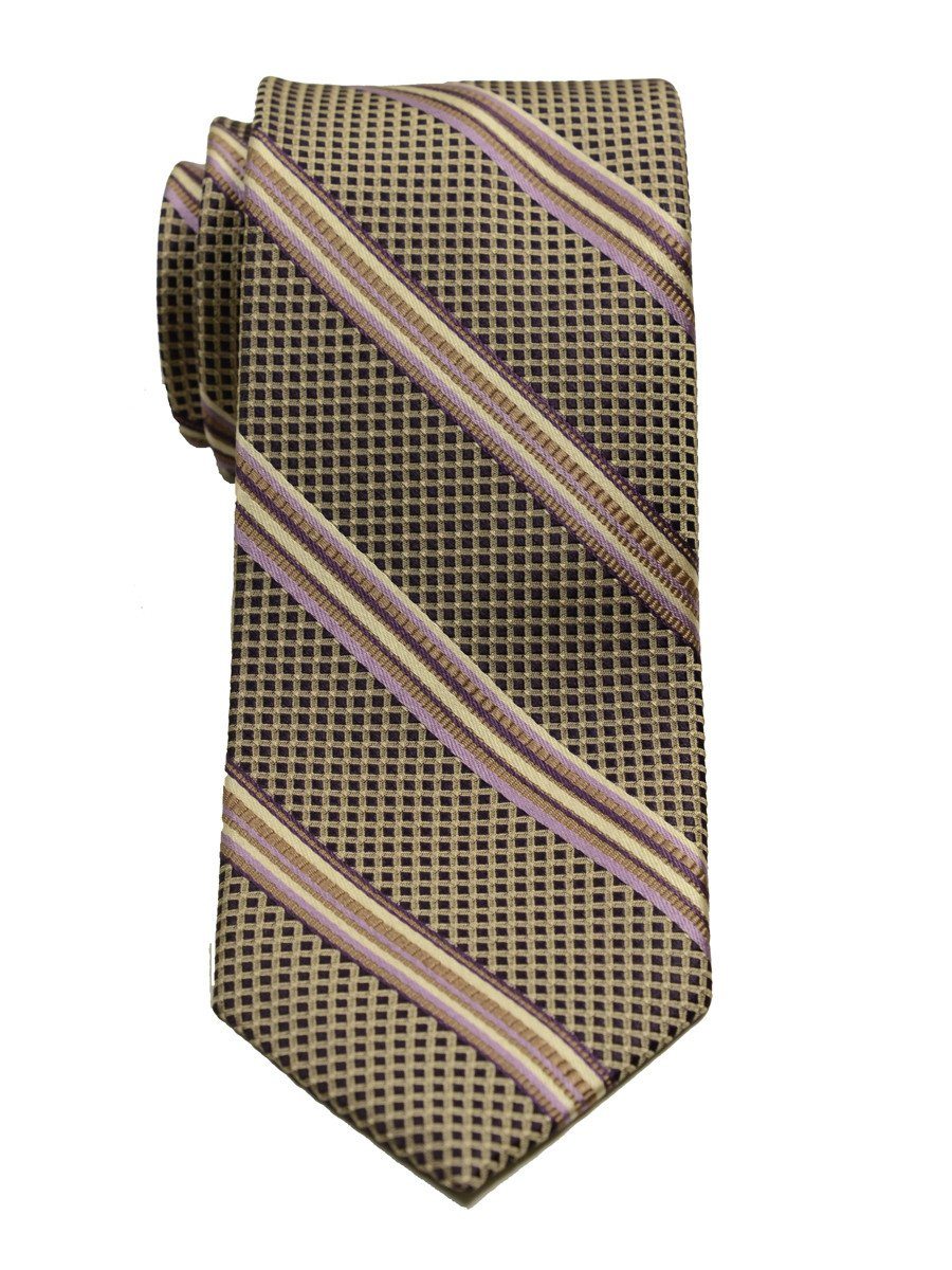 Heritage House 8055 100% Woven Silk Boy's Tie - Neat Stripe - Tan/Lilac Boys Tie Heritage House 