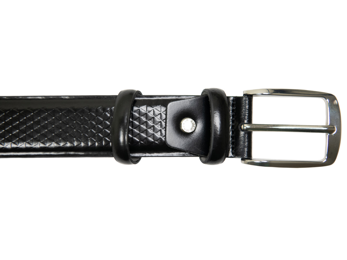 Paul Lawrence Men's Belt-32070 -Diamond Pattern-Black