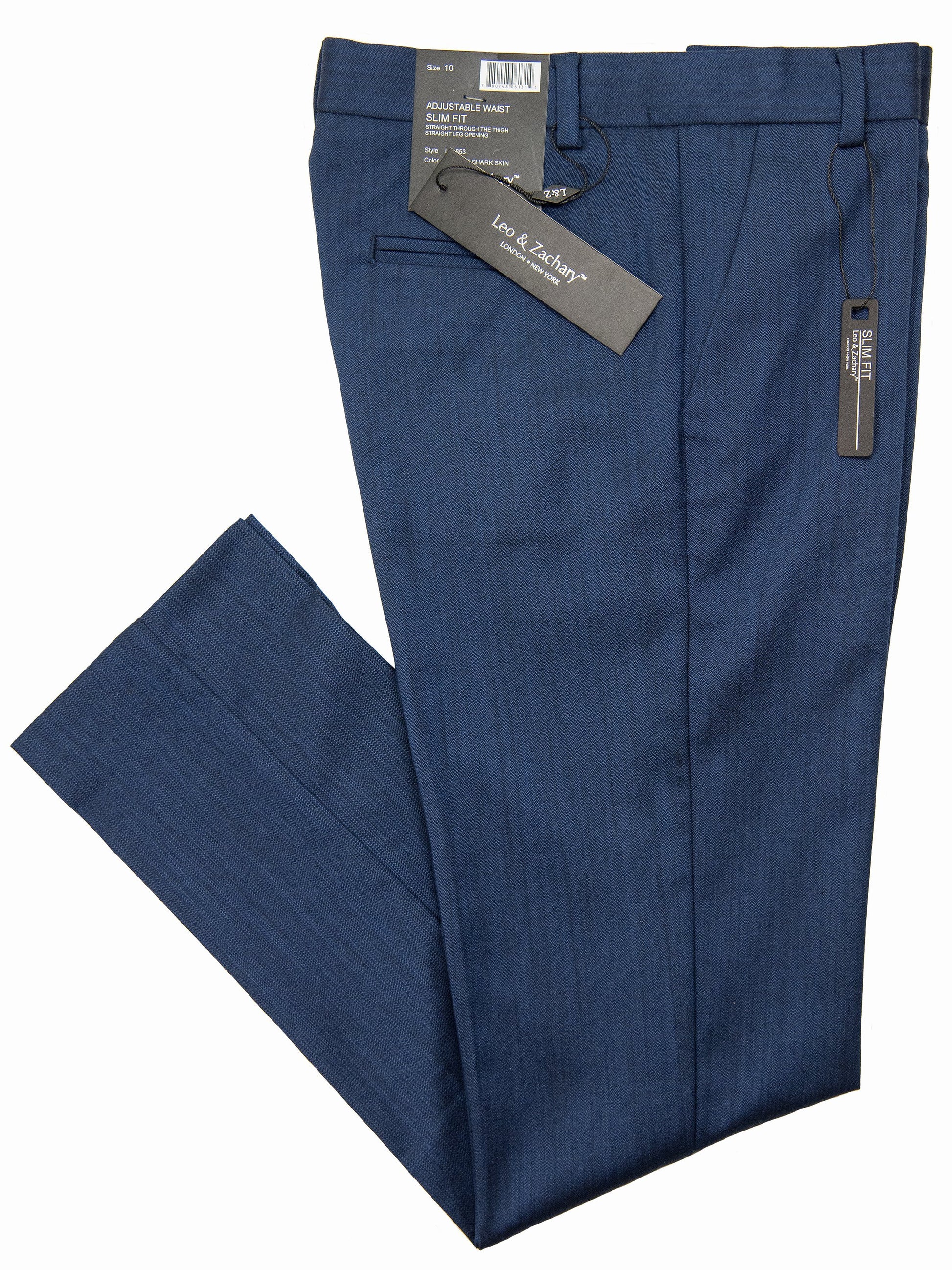 Leo & Zachary 28155P Dress Pant Separate- Sharkskin-Ink Boys Suit Separate Pant Leo & Zachary 